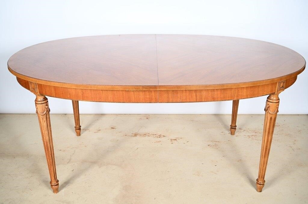 Vintage French Regency Dining Table w/ 2 Leaves