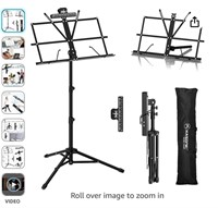 Music Stand, Kasonic 2 in 1 Dual-Use Folding