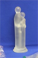 Satin Glass Mother and Child Statue