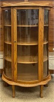 Vintage 4 Shelf Oak Curio China Cabinet