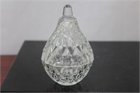 A Crystal or Clear Glass  Pear Form Trinket Box