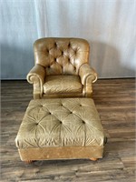 Vintage Ethan Allen Easy Chair w/Ottoman Wear