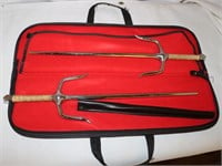 Sai Melee Weapon in Padded Case 6"x21"; 2 pc. Set