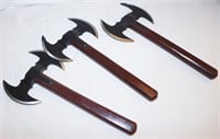 3 Double Bladed Medieval Style Throwing Axes