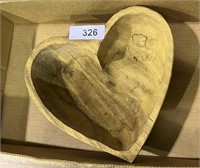 Heart Shaped Dug Out Wood Bowl