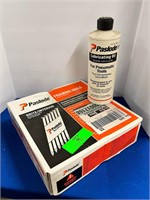Box of Paslode 3" Framing Nails and Lube