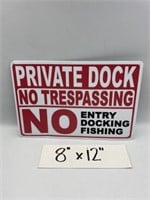 PRIVATE DOCK REPRODUCTION TIN SIGN