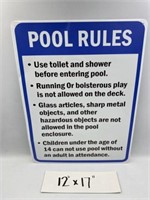 POOL RULES REPRODUCTION TIN SIGN