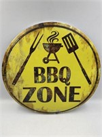 BBQ ZONE REPRODUCTION TIN SIGN