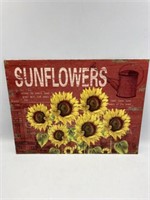 SUNFLOWERS REPRODUCTION TIN SIGN