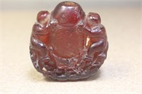 Amber or Amber Style Carved Snuff Bottle