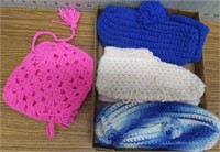 Crochet lot, ear warmers and booties