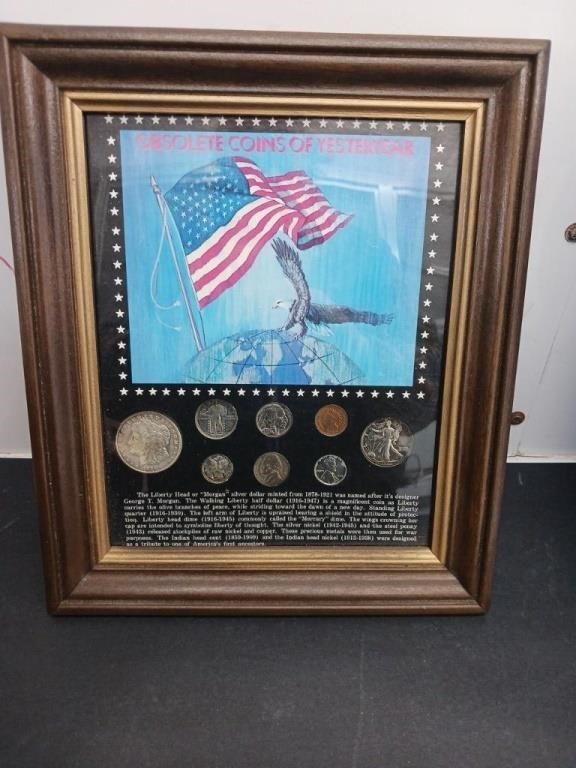 FRAMED OBSOLETE COINS OF YESTERYEAR