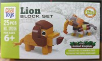 Lego style building blocks lion set