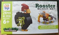 Lego style building block set rooster