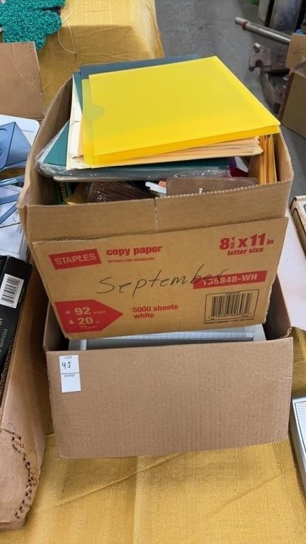 Two miscellaneous boxes of office items