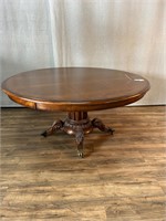Mahogany Round Dining Table on Casters No Chairs