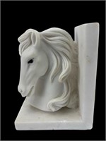 Vintage Alabaster Horse Head Bookend