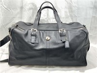Coach Black Leather Duffle Bag/ Travel Tote w/