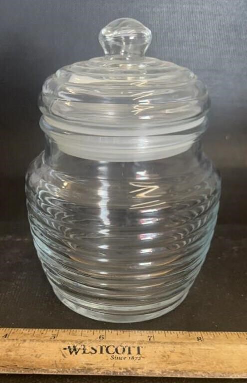 GLASS CANDY JAR W/LID
