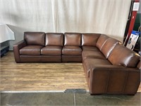 Luca Modern Brown Leather 4pc Sectional Sofa