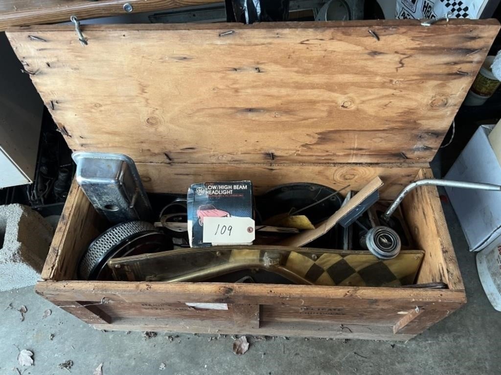 Wooden Trunk – Full of Car Parts