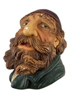 Vintage Fagin chalkware wall head sculpture