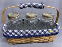 Longaberger Basket with Canning Jars