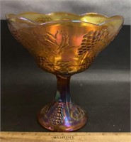 CARNIVAL GLASS-PEDESTAL FRUIT BOWL