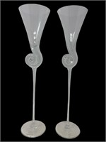 Rosenthal designer tall art glass wine flutes