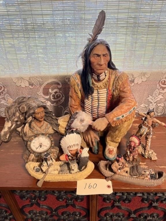 Native American / Indian Figurine, Clock, Misc.