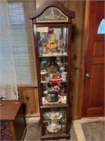 6ft Glass Cabinet with contents
