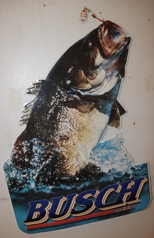 Busch Beer Metal Fish Sign 26"x35"