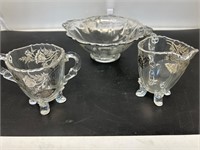 Sterling painted glass dishes