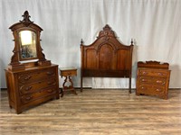 Antique Victorian Full 5 Piece Bedroom Set