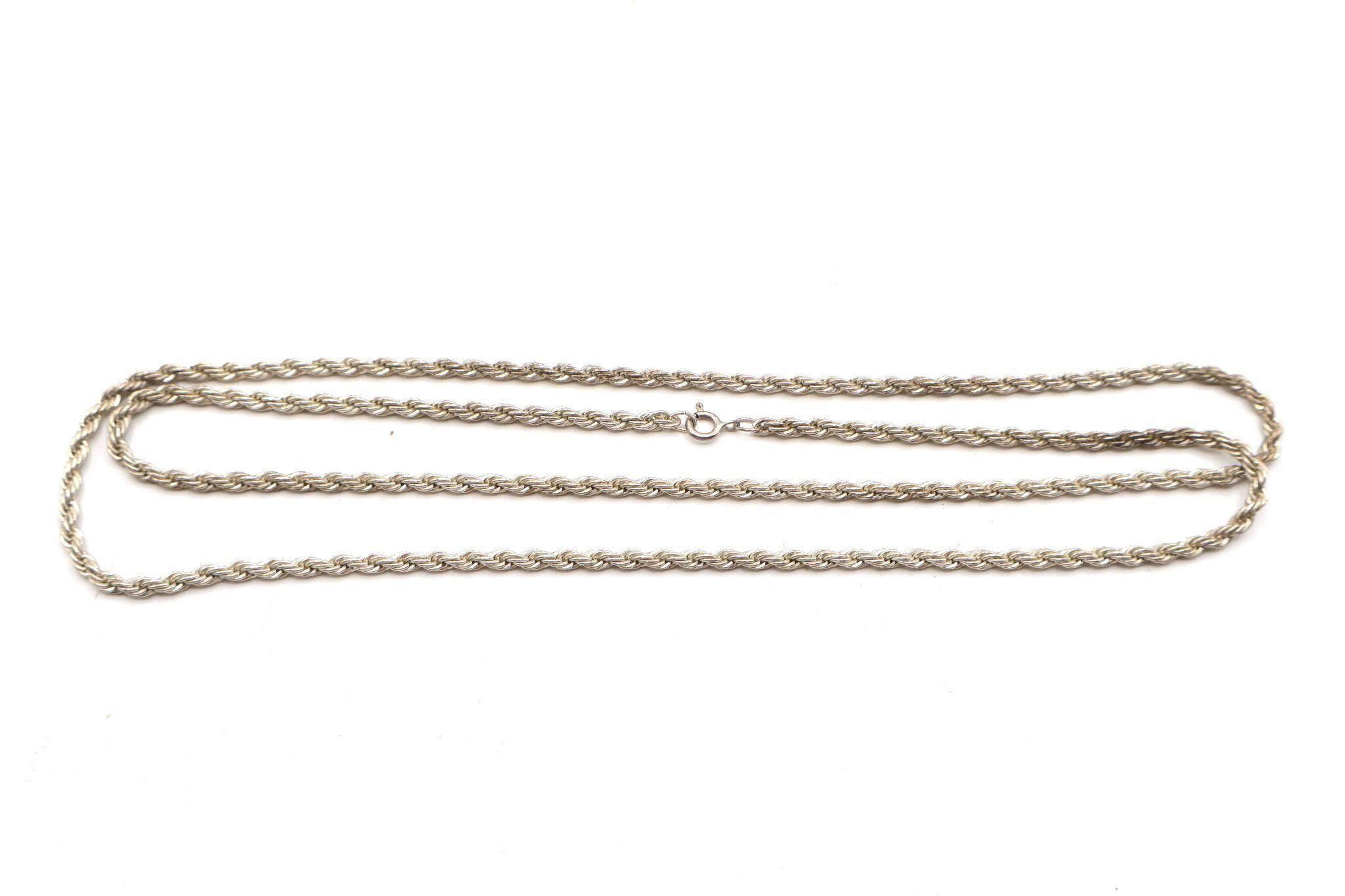 Sterling Silver Rope Chain Necklace 22g