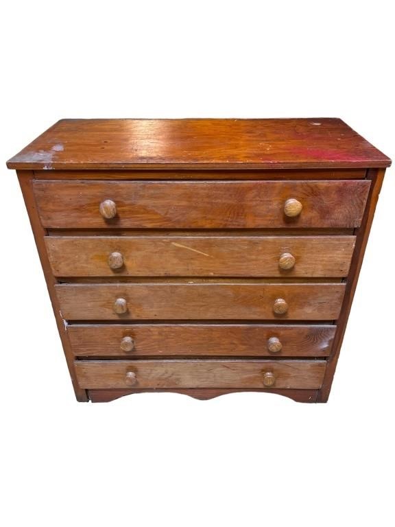 5 drawer cherry tool chest cabinet turned knobs