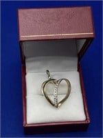 14K Gold Diamond Heart Pendant
