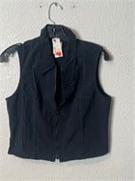 Vintage Sleeveless Zip Front Femme Top Shirt