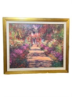 Large Claude Monet framed flower garden art print