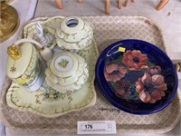 Porcelain Bureau Set with Decorative Plate