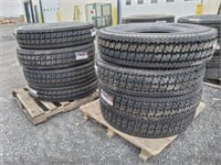 (8) Firemax 11R22.5 Drive Tires 16 Ply FM59