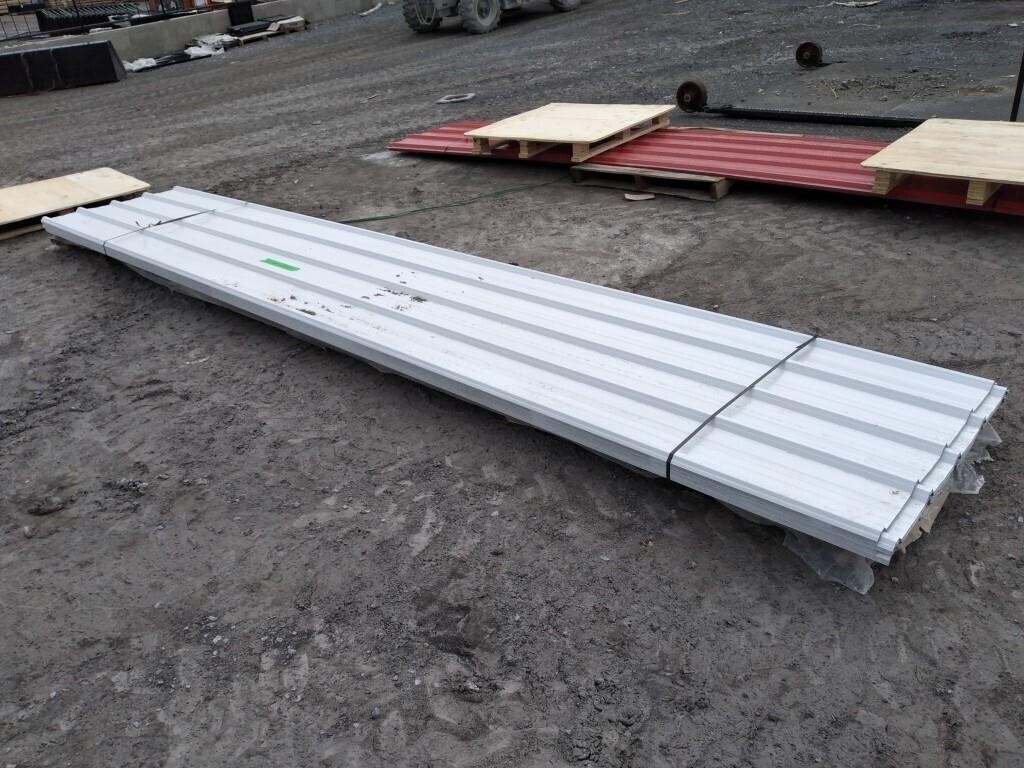 (80) Sheets White Steel Siding Roofing 16FT X 3FT