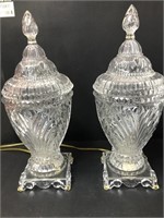 Pair of Jar style crystal lamp