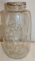 14" Tall Vintage Glass Mason Jar: