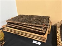 Lot Of Wicker Placemats And Rattan Tray