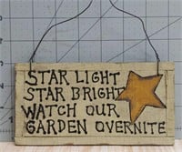 "Star Light Star Bright" wooden sign