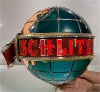 AMAZING Vtg 16” SCHLITZ Lighted Globe Works