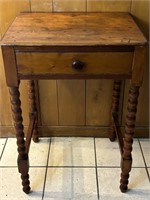Antique Primitive Twisted Leg Oak Table