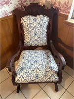 Antique Mahogany  19th c. Carved Rocker Chair